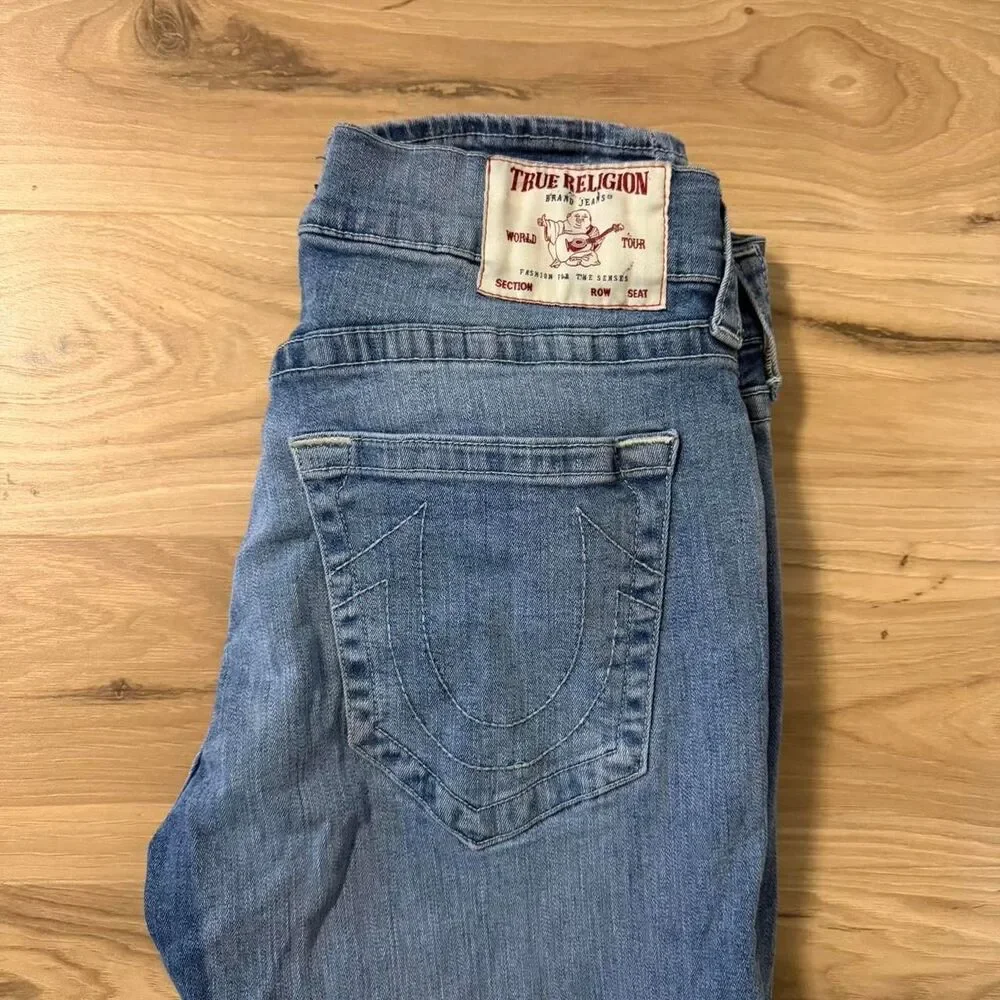 Y2K Styler True Religion blue jeans western grunge cowboy Denim Size 32x34